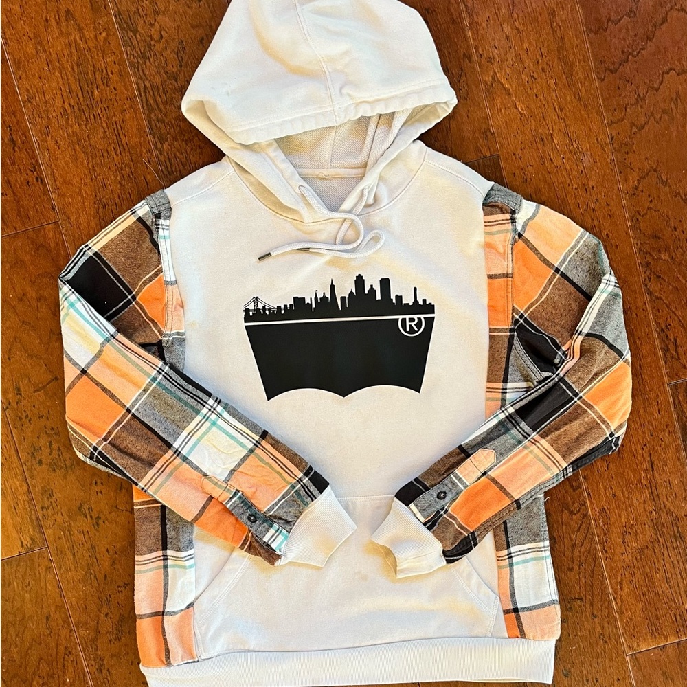 Up-cycled flannel hoodie